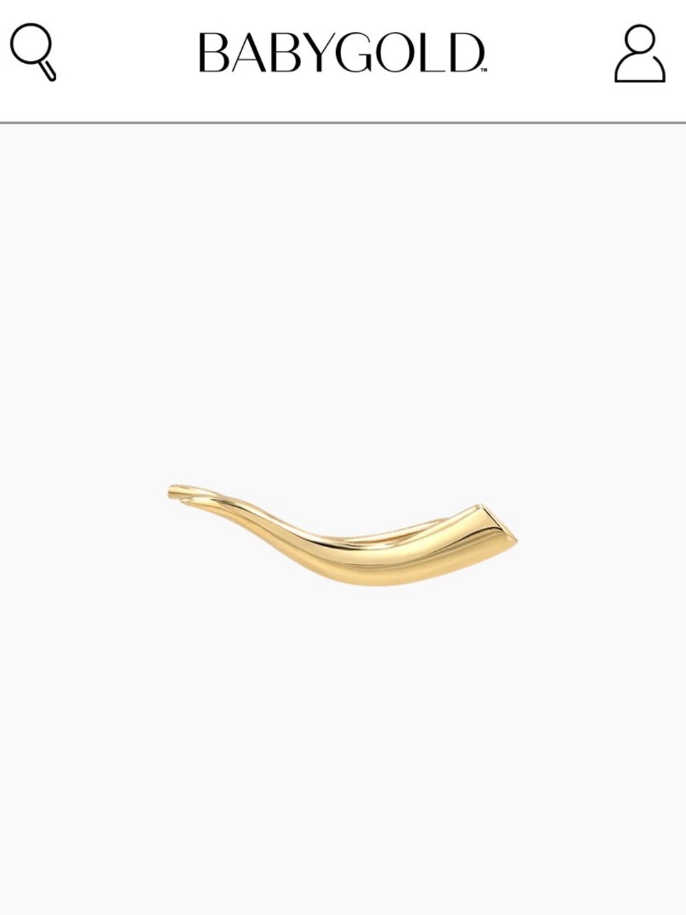 Baby Gold Flame Ear Crawler Earring Right Single 14k